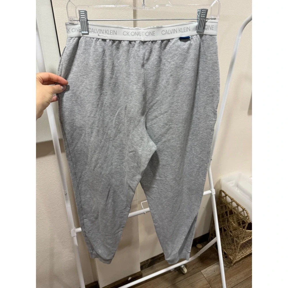 Calvin Klein CK One Womens Heather Grey Logo Waistband Jogger Pajama Pants M